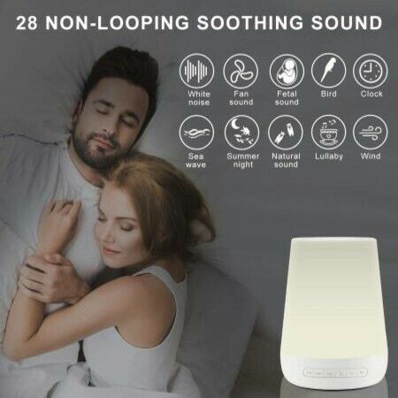 Baby White Noise Machine for Sleeping Sleep Sound Machine Night Light for Kid Adult, Rechargeable Battery,28 HiFi Soothing Sound Portable Sleep Therapy
