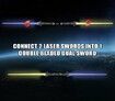 Light Up Saber 2-in-1 (7 Colors) LED Dual Laser Swords, FX Sound (Motion Sensitive) and Telescopic Handle Light Swords for Galaxy War Fighter Warriors, Halloween Dress Up Parties Xmas Present, 1 Pack