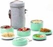 Stackable Bento Lunch Box for Hot Food, Stainless Steel, Leak Proof, with Insulated Lunch Bag for Adults and Office (Green, 3 Layers)