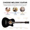 Melodic 38 Inch Dreadnought Folk Acoustic Guitar Pack Classical Cutaway Black