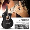 Melodic 38 Inch Dreadnought Folk Acoustic Guitar Pack Classical Cutaway Black