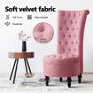 Luxsuite Velvet Accent Chair Lounge Chair Single Sofa Dressing Chair High Back Armless for Living Room Pink 