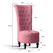 Luxsuite Velvet Accent Chair Lounge Chair Single Sofa Dressing Chair High Back Armless for Living Room Pink 