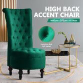 Luxsuite Velvet Accent Chair Lounge Bedroom Living Room Occasional Single Sofa Dressing Chair Armless High Back Green