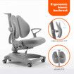 Ergonomic Children Kids Study Desk and Chair Set Grey Height Adjustable Storage Shelf Drawer 