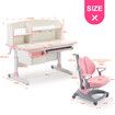 Kids Study Desk and Chair Set Pink Ergonomic Children Height Adjustable Storage Shelf Drawer 