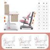 Children Kids Study Desk and Chair Set Height Adjustable Bookshelves Drawers Magnetic Backboard Pink