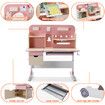 Children Kids Study Desk and Chair Set Height Adjustable Bookshelves Drawers Magnetic Backboard Pink