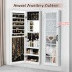 Wall Mounted Mirror Jewellery Cabinet Box Display Case Organiser Armoire Earrings Necklace Rings Holder 110cm