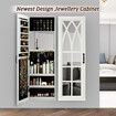 Mirror Jewellery Cabinet Door Wall Mounted Makeup Storage Cosmetic Organiser Wooden White