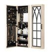 Wooden Mirror Jewellery Display Case Cabinet Box Door Wall Mounted Makeup Storage Organiser Oak