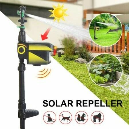 Solar Bird Repellent Sprinkler Water Deterrent Sprinkler Dog / Cat Driver Garden Orchard Driver Bird Repeller Infrared Sensor Drive