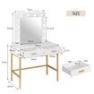 Large Vanity Dressing Table Dresser Makeup Table with 12 LED Lights Mirror and 2 Drawers, White