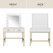 Large Vanity Dressing Table Dresser Makeup Table with 12 LED Lights Mirror and 2 Drawers, White