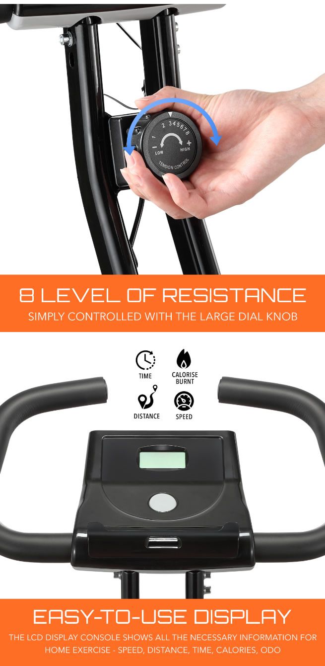 Genki 2in1 Folding Exercise XBike Upright Recumbent Spin