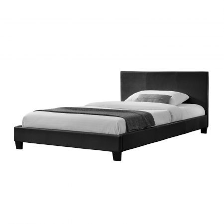 Monica Black PU Leather Double Bed