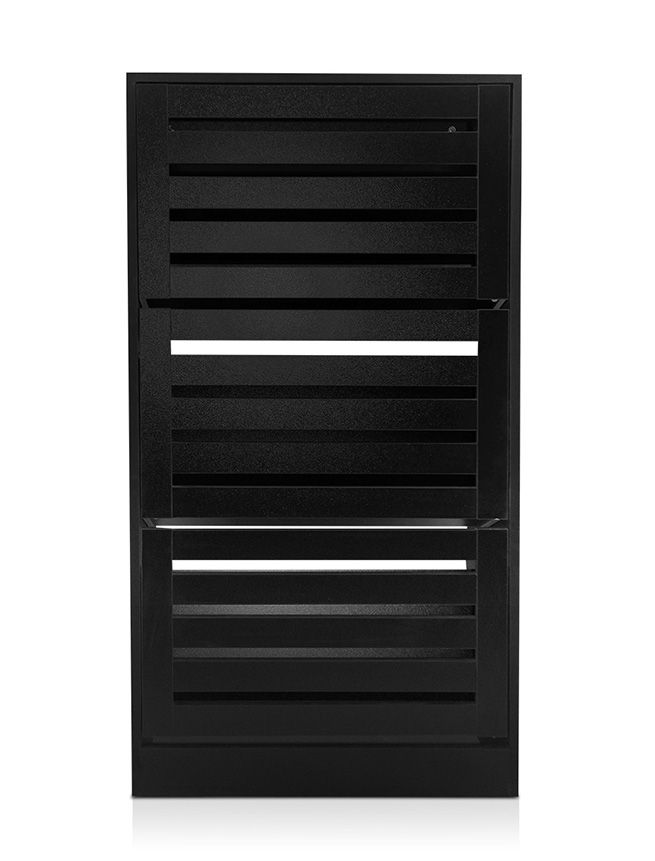 Black Wooden Shoe Cabinet Rack Shelf Organiser w 3 Drawers 45 Pairs Shoes Storage