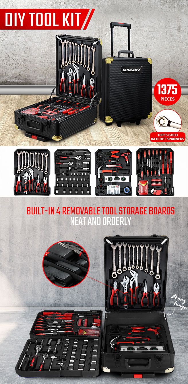 1375 Piece Tool Box Tool Kit Trolley Case Storage Toolbox Tool Set ...