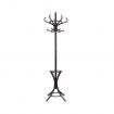 Rotating 12 hooks wooden coat stand clothes rack hat hanger with base ring for Umbrellas-Walnut