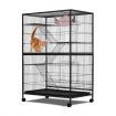 Anti-rust durable 4 Level pet cat bird Cage w/ tray hammocks Bottom Lock