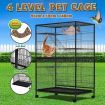 Anti-rust durable 4 Level pet cat bird Cage w/ tray hammocks Bottom Lock