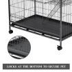 Anti-rust durable 4 Level pet cat bird Cage w/ tray hammocks Bottom Lock