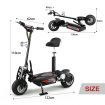 500W foldable riding motorised electric scooter various terrain suitable w/ removal seat