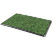 pet dog puppy toilet training grass litter tray potty w/ 2 grass mat durable