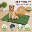 pet dog puppy toilet training grass litter tray potty w/ 2 grass mat durable