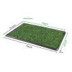 pet dog puppy toilet training grass litter tray potty w/ 2 grass mat durable