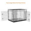 48" 2 doors 2 dividers XL collapsible Dog Crate Cage with pet bed