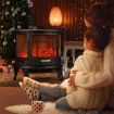 electric instant warm fire place flame effect log heater energy saving portable freestanding