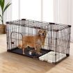 XL collapsible pet dog wire metal crate kennel 2 compartment cage anti-corrosion