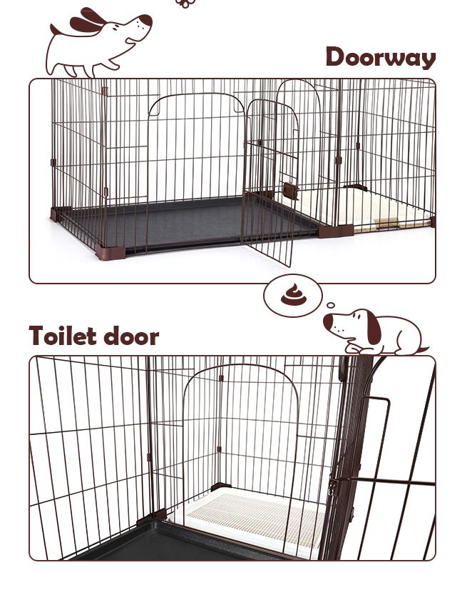 XL collapsible pet dog wire metal crate kennel 2 compartment cage anti