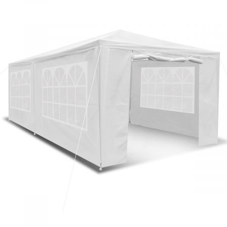 3x6m White Garden Gazebo Tent Party Wedding Canopy Marquee Shade Outdoor