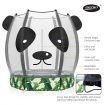 55&quot; sturdy panda shape round kids trampoline rebounder w/ enclosure safty
