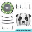 55" sturdy panda shape round kids trampoline rebounder w/ enclosure safty