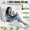 3 PCS High density foam bed wedge triangle pillow -firm soft & durable