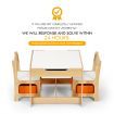 3 PCS kids table and chair set for children activity-big storage box under chair 2 sided tabletop