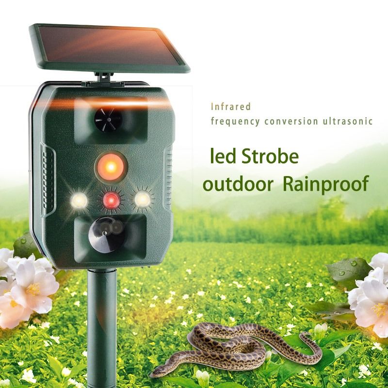 Waterproof Dog Bark Control with Flashing Lights Ultrasonic Dog Repellent Cats Birds and More Solar Powered Repellent with USB Cable for Dogs 