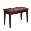 Melodic Luxury Piano Keyboard Stool Bench Chair with Faux Leather Seat and Storage Compartment Walnut