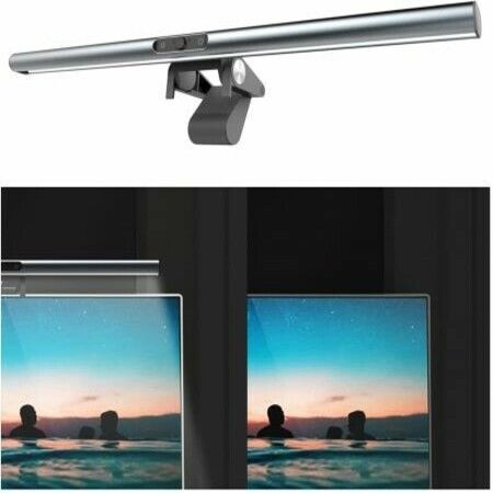 Alloy Computer Monitor Lamp with Camera, Laptop Clip on Screen Monitor Light Bar