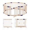 Wooden Baby Playpen Barrier Enclosure Fence Safety Gate Play Room Yard Kids Activity Centre Foldable for Child Toddler 8 Panels