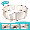 Wooden Baby Playpen Safety Gate Fence Play Room Barrier Yard Enclosure Activity Centre Foldable for Toddlers Kids 10 Panels