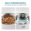 AFP Double Dog Bowls Elevated Food Water Feeder Dispenser Height Angle Adjustable Stainless Steel