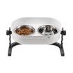 AFP Double Dog Bowls Elevated Food Water Feeder Dispenser Height Angle Adjustable Stainless Steel