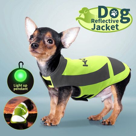 AFP Dog Reflective Jacket Pet Cat Vest Safety Harness Waterproof Outdoor Walking Clothes