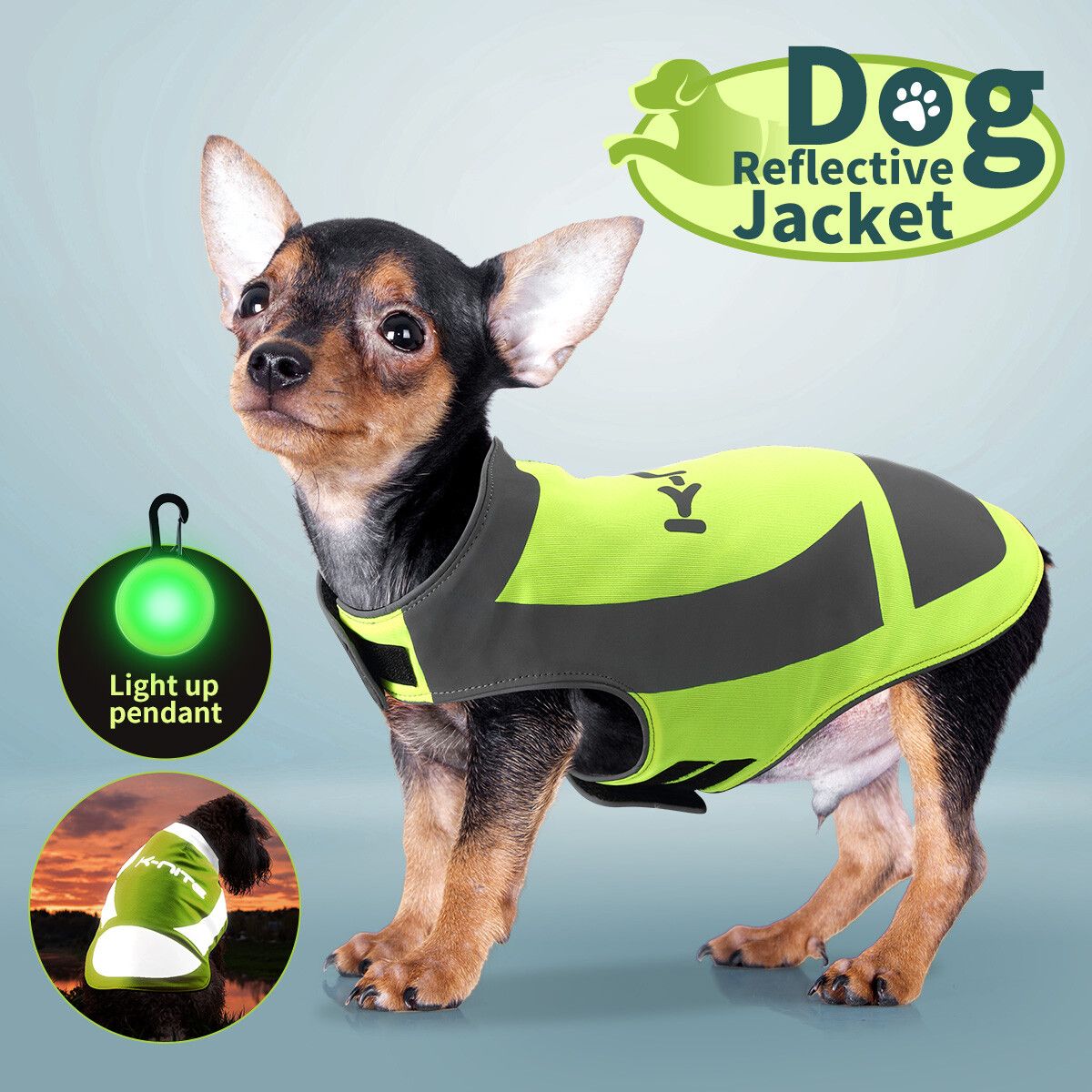 AFP Dog Reflective Jacket Pet Cat Vest Safety Harness Waterproof Outdoor Walking Clothes