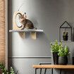 AFP Cat Wall Mounted Shelf Climber Perch Step Climbing Furniture Self Grooming Feather Toys