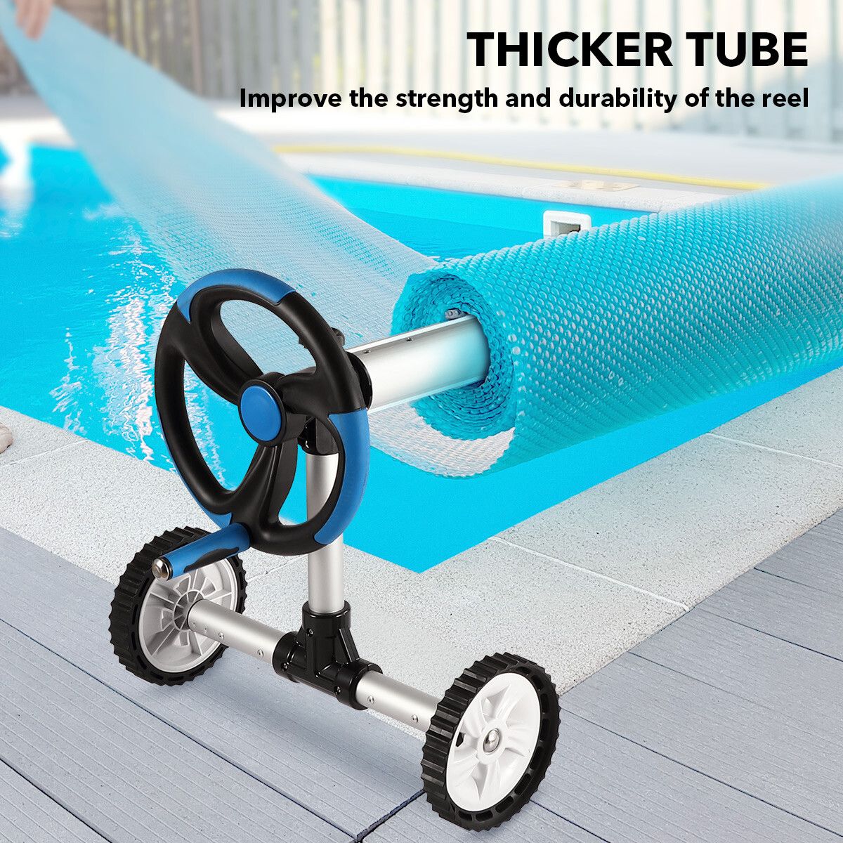 Solar Swimming Pool Blanket Cover Roller Reel Adjustable Aluminium 5